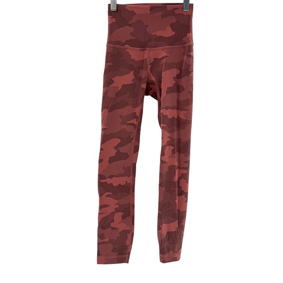 Lululemon Align Leggings Cropped Pink Camouflage Women Size 0 - Picture 1 of 8
